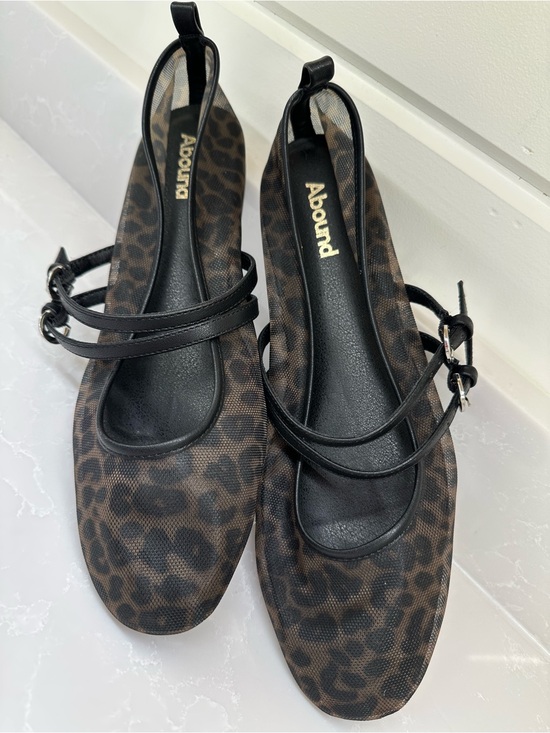 Abound Shoes - Abound Abigail Leopard Mesh Mary Jane Ballet Flats Size 9.5